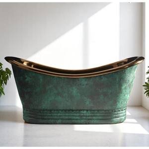 Baignoires en cuivre les plus demandées avec une patine verte s'intègrant parfaitement aux intérieurs rustiques, industriels et modernes - Product Image 5