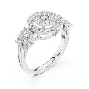 Anillo de Diamantes Cultivados en Laboratorio de Oro Amarillo de 14K para Mujer |   Ropa de Lujo para Compromiso y Boda, para Uso Diario |   Bañado en Oro - Product Image 5