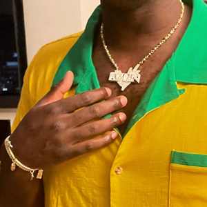 VVS Moissanite Diamond <b>Name</b> Letter <b>Pendant</b> 925 Sterling Silver 2.5inch-3inch Iced Hip Hop Style Moissanite <b>Pendants</b> for <b>Necklace</b> - Product Image 2