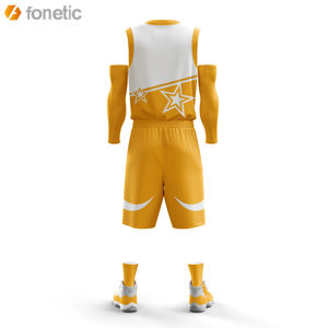 ชุดบาสเก็ตบอลแบบซับลิเมชั่นสั่งทำได้  โลโก้ส่วนตัว ระบายอากาศได้ดี ไซส์ใหญ่พิเศษ  สำหรับทุกเพศ  สีสันหลากหลาย - Product Image 6