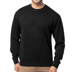 Wholesale OEM Services Bulk Order Low MOQ <b>Black</b> Color Crew Neck <b>Men's</b> Fleece Blend Breathable Eco-Friendly Windproof Winter - Product Image 1