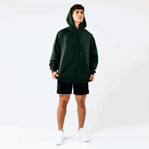 เสื้อมีฮู้ดแฟชั่นใหม่สำหรับผู้ชาย, เสื้อสตรีทแขนยาวทรงหลวมผ้าฝ้ายมีฮู้ดสไตล์เกาหลีเสื้อฟลีซลำลองสีเขียวสำหรับฤดูใบไม้ร่วงฤดูหนาว - Product Image 3