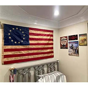 ธงวินเทจเบ็ตซีรอสส์ - ธงปักลายดาวสีชาแบบอเมริกัน ขนาด 3x5 ฟุต สำหรับภายนอกอาคาร - ธง 13 ดาว ทนทาน สำหรับ 13 รัฐ แบบดั้งเดิม - Product Image 5