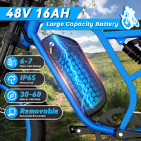 Vélo de montagne électrique hybride Bluvall SU8 en acier, roues de 20 pouces, batterie 48V/52V 16Ah/20Ah, double suspension, freins à disque hydrauliques