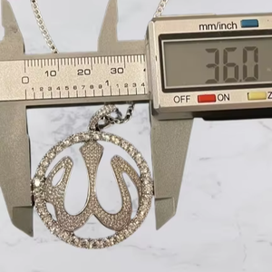 925 argent Sterling blanc Moissanite diamant Hip Hop Allah pendentif islamique utilisé pour les femmes et les hommes bijoux de mode - Product Image 4