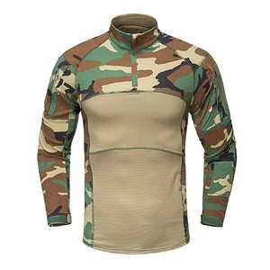 Camisa de camuflaje de manga larga ligera para hombre Camiseta de caza de cuello redondo personalizada Tela de punto duradera - Product Image 6