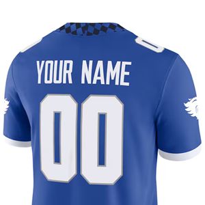 Kentucky Wildcats personalizado de talla grande transpirable de punto camiseta de fútbol azul personalizado con su nombre y número - Product Image 5