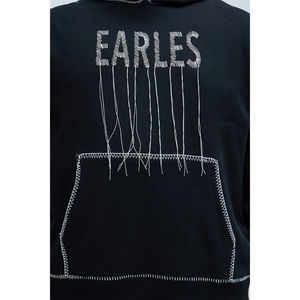 Sweat à capuche surdimensionné en molleton de haute qualité avec broderie personnalisée et glands décoratifs, noir, poche kangourou vintage, sweat à capuche pour homme - Product Image 2