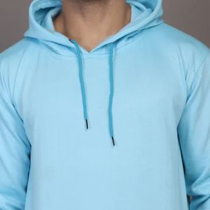 Logotipo personalizado de gran tamaño Plain Black French Terry 100% Cotton Heavyweight Sudadera con capucha en blanco para hombres - Product Image 1
