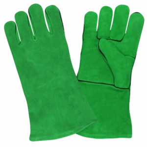 Protección Equipo de protección personal Guantes de seguridad de cuero de vaca rojo Guantes de soldadura resistentes al calor y al fuego - Product Image 3