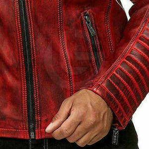 Logo personnalisé de haute qualité en peau de mouton pour hommes Veste en cuir de buffle pour hommes avec col montant style High Street - Product Image 4