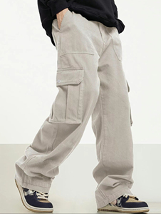 High Quality Men's Casual Cargo Pants <b>Elastic</b> <b>Waist</b> Drawstring Breathable Man <b>Trouser</b> Joggers Pants Tapered Sweatpants - Product Image 2