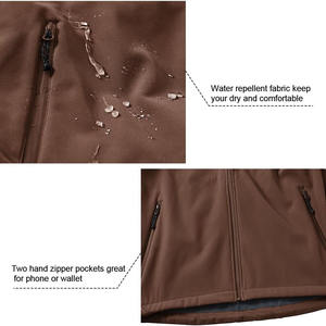 Veste d'entraînement de sport d'hiver pour hommes, capuche souple bouffante imperméable au vent à fermeture éclair pour le jogging en plein air en hiver - Product Image 3