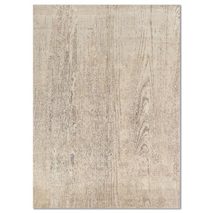 พรมขนสัตว์ผสมไหมถักมือสีเบจน้ำตาลลายเอนโทรปี สำหรับห้องนั่งเล่น พรมปูพื้นรูปทรงสี่เหลี่ยมผืนผ้าสำหรับบ้านและทางเดิน - Product Image 1