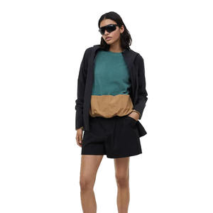 Qualité supérieure femmes couleur vert de mer résistance à l'eau couleur bloc de couleur sweat à col rond à vendre à bas prix - Product Image 3