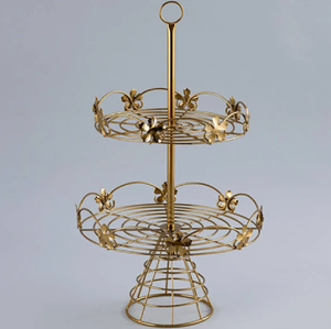 Diseño de encaje redondo de acero inoxidable, soportes de pastel de Metal de colores personalizados ecológicos para eventos de fiesta de boda, marca YAW al por mayor - Product Image 4