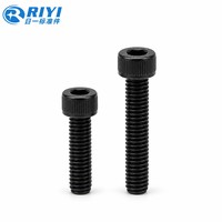 Vis à tête cylindrique moletée en acier inoxydable 304, oxyde noir, filetage métrique complet avec entraînement hexagonal Allen