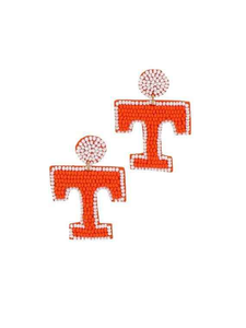 Baseball-Themed Lightweight Beaded Embroidery <b>Drop</b> <b>Earrings</b> White <b>Red</b> Seeds Fashionable Designs Chic Clip Style Women's - Product Image 2