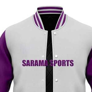 Veste universitaire en laine de haute qualité avec manches en cuir véritable, logo personnalisé, fabricant de vestes de sport scolaires au Pakistan - Product Image 3