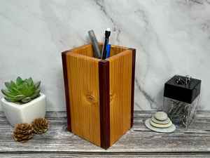 Boîte de rangement de papeterie de bureau en bois pour crayons - Product Image 2