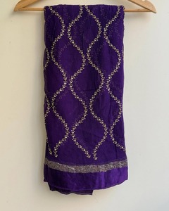 Sari en Georgette de Viscose Pure avec Broderie, Longueur 5,5 Mètres - Product Image 3