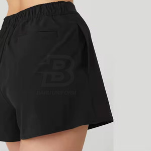 Shorts en coton respirant à séchage rapide pour femmes avec logo imprimé personnalisé, taille à cordon de serrage, couleur personnalisée, fabriqué au Pakistan pour adultes - Product Image 5