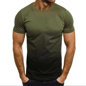 Camiseta de algodón 100% de alta calidad para hombre, venta al por mayor, tela de punto transpirable de manga corta clásica recortada de talla grande - Product Image 3