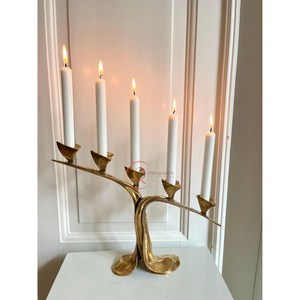 Luxury Gold Polished <strong>Lightning</strong> Candelabra <strong>Unique</strong> Candle Jar Decoration Candelabra Wedding Decoration Candle Holder From Indian - Product Image 6