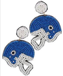 Olivia Mark Vibrant Crimson Glazed Rugby Boucles d'oreilles en forme de perles à la main Bijoux de corps Motif de balle pour les mariages Fêtes Cadeaux - Product Image 1