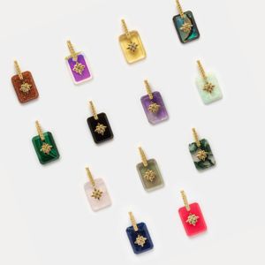 Abalorio rectangular de ónix negro North Star CZ acento chapado en oro plata de ley fianza joyería de piedras preciosas pulidas hechas a mano para mujeres - Product Image 4