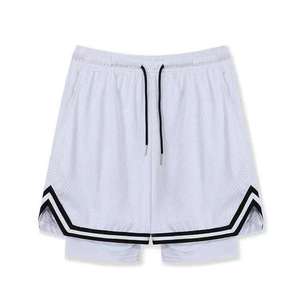 Shorts de sport pour hommes en tissu respirant, couleurs blanc et noir, personnalisables, faible MOQ, durables, vêtements de sport pour la salle de sport, shorts de sport pour hommes - Product Image 3