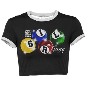 T-shirt court en coton premium 180 GSM pour femme, base blanche, impression graphique multicolore, logo personnalisé, coupe douce et respirante - Product Image 2