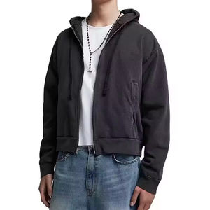 เสื้อฮู้ดซิปแบบสตรีทแวร์สุดฮิต ฮู้ดดี้ลำลอง ผ้าฝ้าย 100% สำหรับทุกเพศ เสื้อฮู้ดผู้ชายแบบพื้นฐาน ผ้าฝ้ายผสมสั่งทำได้ - Product Image 1