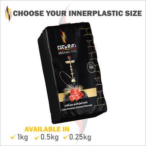 100% charbon de bois de noix de coco bio de qualité supérieure Briket pour narguilé narguilé Shisha forme rectangulaire charbon de bois noir CocoRiki - Product Image 4