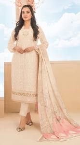 Salwar Kameez Formal para Mujer en Algodón Cambray Puro con Bordado Multihilo de Lentejuelas de 3mm, Secado Rápido, Semi-Confeccionado - Product Image 2