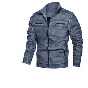 Nouvelle veste en cuir personnalisée pour hommes, blouson en cuir de grande taille pour hommes, blouson bombardier en cuir à col montant pour hommes - Product Image 2