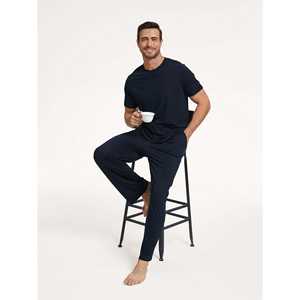 Pyjamas en bambou tricoté haut de gamme pour hommes, personnalisables, pour la maison et l'hôtel, avec logo personnalisé, en soie et coton - Product Image 1
