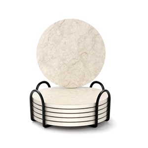 Juego de posavasos cuadrados de mármol de estilo clásico 4-Stonecrafts International para uso en restaurante doméstico-Precio al por mayor disponible - Product Image 1