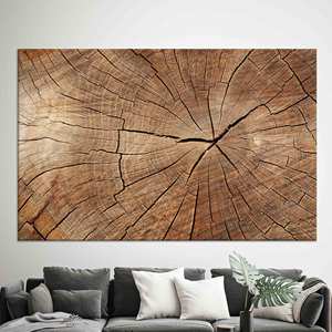 Tableau sur toile imprimé élégant : Décoration murale moderne avec motif d'anneaux d'arbre brun, TOILE ENVELOPPEE - Product Image 1