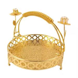 Plateau de service en métal vintage miroir en acier inoxydable bien poli fournitures d'hôtel plateau de service - Product Image 6