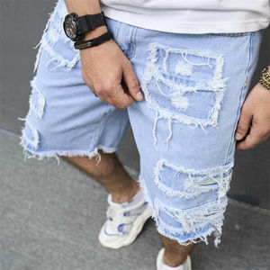Short de haute qualité pour hommes, décontracté, denim brut américain High Street, jorts droits amples pour hommes - Product Image 6