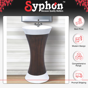 Origine de l'Inde exportation articles sanitaires de salle de bain de luxe de haute qualité finition ploshed lavabo en céramique mural évier une pièce - Product Image 2