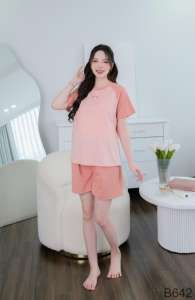 Conjunto de ropa de maternidad de algodón suave, elástico en 4 direcciones, transpirable y absorbente del sudor con estampado afilado, ropa informal B642 - Product Image 6