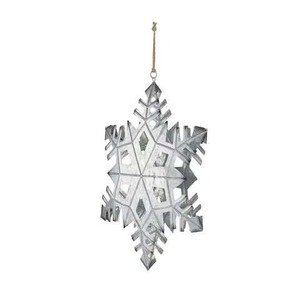 Copos de nieve colgantes de metal acabado plateado gancho de metal de apoyo decoración de Navidad y vacaciones copos de nieve colgantes - Product Image 4