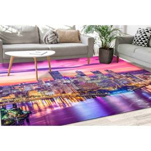 Tapis imprimé Pittsburgh City at Night - Tapis doux et antidérapant, tapis en velours - Product Image 2
