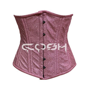 Corsé de moda rosa con purpurina, corsé brillante para moldear la cintura |   Fabricante de Corsés OEM/ODM - Product Image 1
