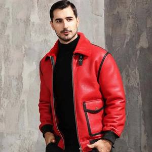 High Quality New Trending Raff Custom Made <b>Men</b> <b>Faux</b> Leather Jacket, Adult Shearling High Quality Warm Up Leather Jacket - Product Image 3