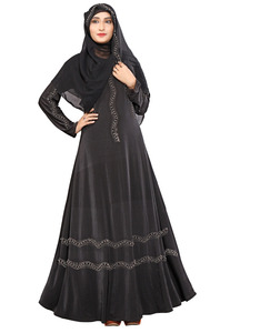 Impression de mode Design personnalisé caftan Abaya deux tons islamique femmes musulmanes femmes élégantes Abayas Logo personnalisé en gros - Product Image 4