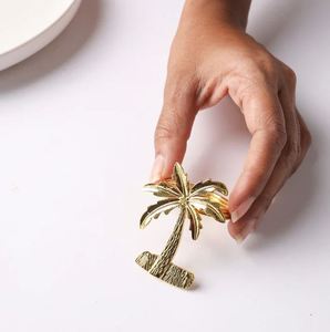 Anneau de serviette vintage en forme de palmier, vente en gros, mariage, restaurant, hôtel, villa, argent, or, coloré, personnalisé selon la demande du client - Product Image 1