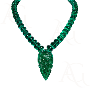 Collier d'émeraudes cultivées en laboratoire Perles sculptées à facettes lisses polies vertes Nano Cut Gemstone Strand pour la fabrication de bijoux Personnalisable - Product Image 2